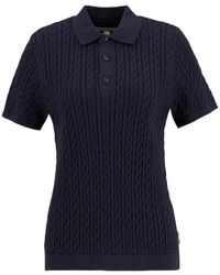 Barbour - Hartland Cable-Knit Short-Sleeve Polo Top - Lyst