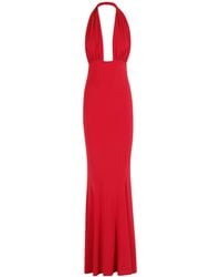 Norma Kamali - Cross Halter Fishtail Dress - Lyst