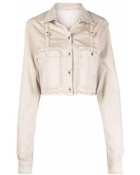 Rick Owens - Frayed Edge Cropped Shirt Jacket - Lyst