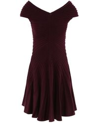 Alaïa - Alaïa V-Neck Knitted Dress - Lyst