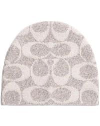 COACH - Maxi Signature Logo-Pattern Beanies - Lyst