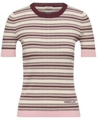 Moncler - Striped Knitted T-Shirt - Lyst
