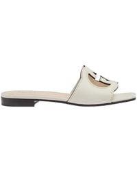 Gucci - Logo Cut-Out Sandals - Lyst