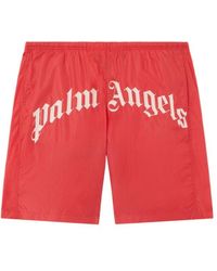 Palm Angels - Curved Logo Swimshorts - Lyst