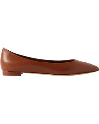 Manolo Blahnik - Kietta Leather Point-Toe Flats - Lyst