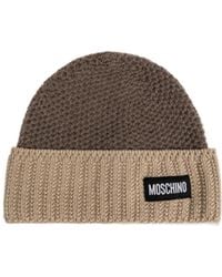 Moschino - Logo Patch Knit Hat - Lyst