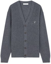 Maison Kitsuné - Maison Kitsuné Bold Fox Head Patch Knitted Cardigan - Lyst