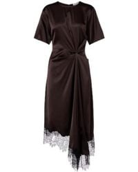 STAUD - Sonoma Lace-Trimmed Silk-Blend Midi Dress - Lyst
