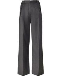 Loulou de Saison - Sbiru Pleated Wool-Twill Straight-Leg Pants - Lyst