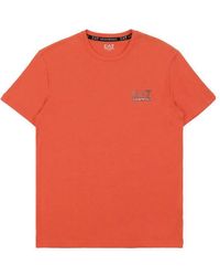 EA7 - Round Collar Logo T-Shirt - Lyst