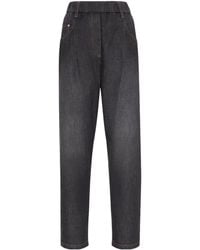 Brunello Cucinelli - Elastic Waist Tapered Jeans - Lyst