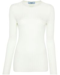 Prada - Cashmere And Silk Crew-Neck Sweater - Lyst