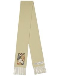 Burberry - Logo Check Detail Scarf - Lyst