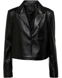 JOSEPH - Cropped Single-Breasted Leather Jacket - Lyst