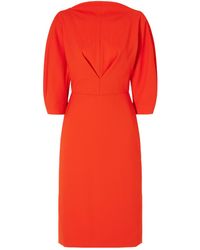 Carolina Herrera - Stretch-Wool Midi Dress - Lyst