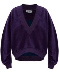 The Attico - The V-Neck Logo Detail Sweatshirt - Lyst