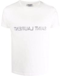 Saint Laurent - Reverse Logo T-Shirt - Lyst