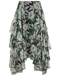 Loewe - Floral Print Midi Skirt - Lyst
