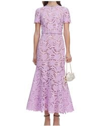 Self-Portrait - Lace Midi Dress - Lyst