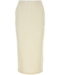Prada - Elasticated Waistband Slit-Detailed Skirt - Lyst