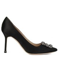 Manolo Blahnik - Hangisi Embellished Pointed Toe Pumps - Lyst
