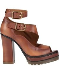 Chloé - Simple Genuine Leather Peep-Toe High Heels - Lyst