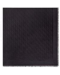 Fendi - Ff Logo Printed Fringe Detailed Scarf - Lyst
