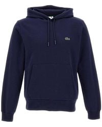 Lacoste - Logo Embroidered Drawstring Hoodie - Lyst