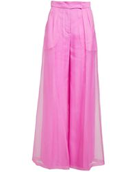 Max Mara - Simple Solid-Color Wide-Leg Pants - Lyst