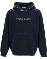 Stone Island - Logo-Embroidered Cotton Hoodie - Lyst