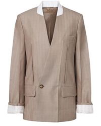 Victoria Beckham - Herringbone Virgin Wool Blazer - Lyst