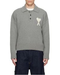 Ami Paris - Ami De Coeur Intarsia Polo-Shirt - Lyst