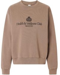 Sporty & Rich - Logo-Embroidered Cotton-Jersey Sweatshirt - Lyst