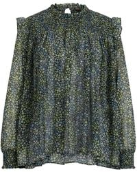 BOSS - Ditsyfloral Chiffon Longsleeve Blouse - Lyst