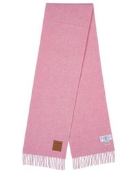 Ganni - Logo Patch Fringed Edge Scarf - Lyst