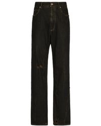 Dolce & Gabbana - Logo Patch Straight-Leg Jeans - Lyst