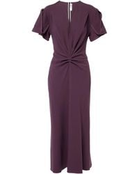Victoria Beckham - Gathered Wool-Blend Midi Dress - Lyst
