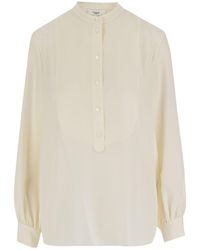 Chloé - Chloé Mandarin Collar Shirt - Lyst