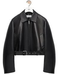 Loewe - Belted Leather Jacket - Lyst