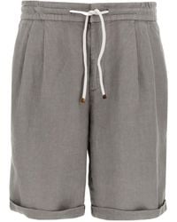 Brunello Cucinelli - Elasticated Knee High Shorts - Lyst