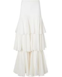Sharon Wauchob - Ruffled Silk Wide-Leg Pants - Lyst