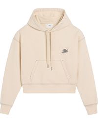 Ami Paris - Logo Embroidered Drawstring Hoodie - Lyst