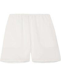 TOTEME - Totême Elasticated-Waistband Straight Hem Shorts - Lyst