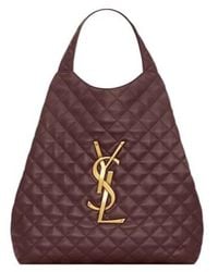 Saint Laurent - Icare Logo Plaque Quilted Tote Bag - Lyst