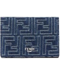 Fendi - Logo Detailed Ff Jacqurd Cardholder - Lyst