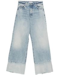 ICON DENIM - Wide-Leg Raw-Cut Jeans - Lyst