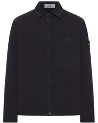 Stone Island - Long Sleeve Logo Patch Shirt - Lyst