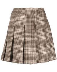 Brunello Cucinelli - Houndstooth-Pattern High-Waist Skirt - Lyst