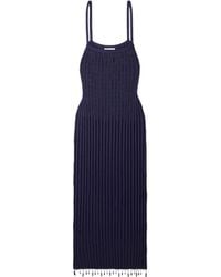 Jil Sander - Bead-Embellished Ribbed-Knit Maxi Dress - Lyst