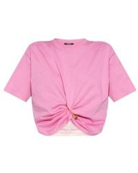 Versace - Safety Pin Detailed Crewneck T-Shirt - Lyst